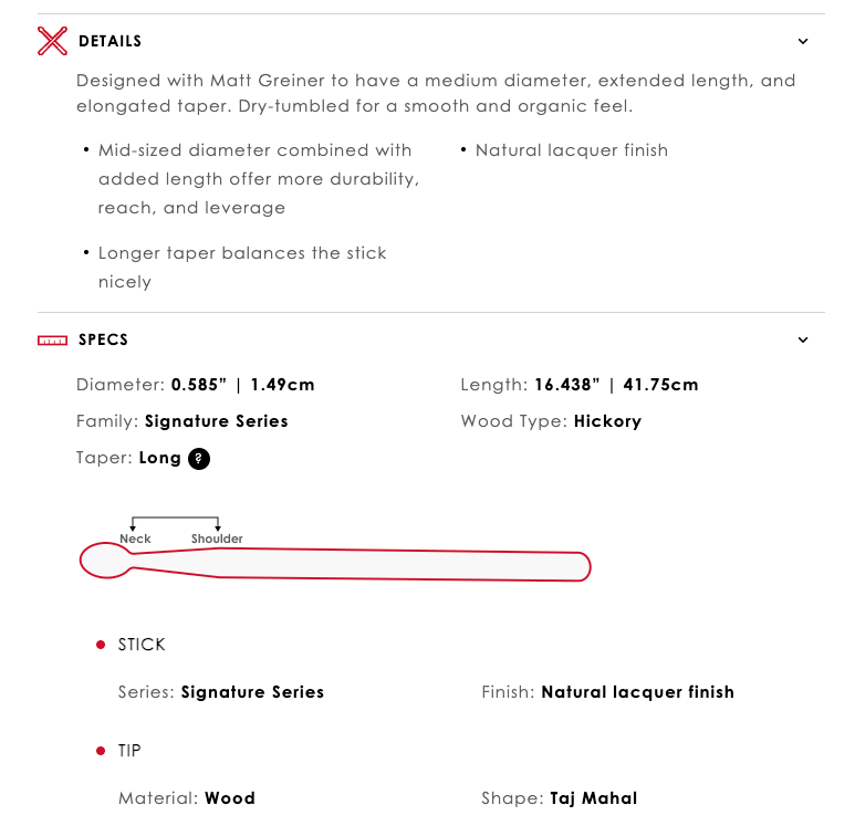 Vic Firth Matt Greiner Signature Sticks